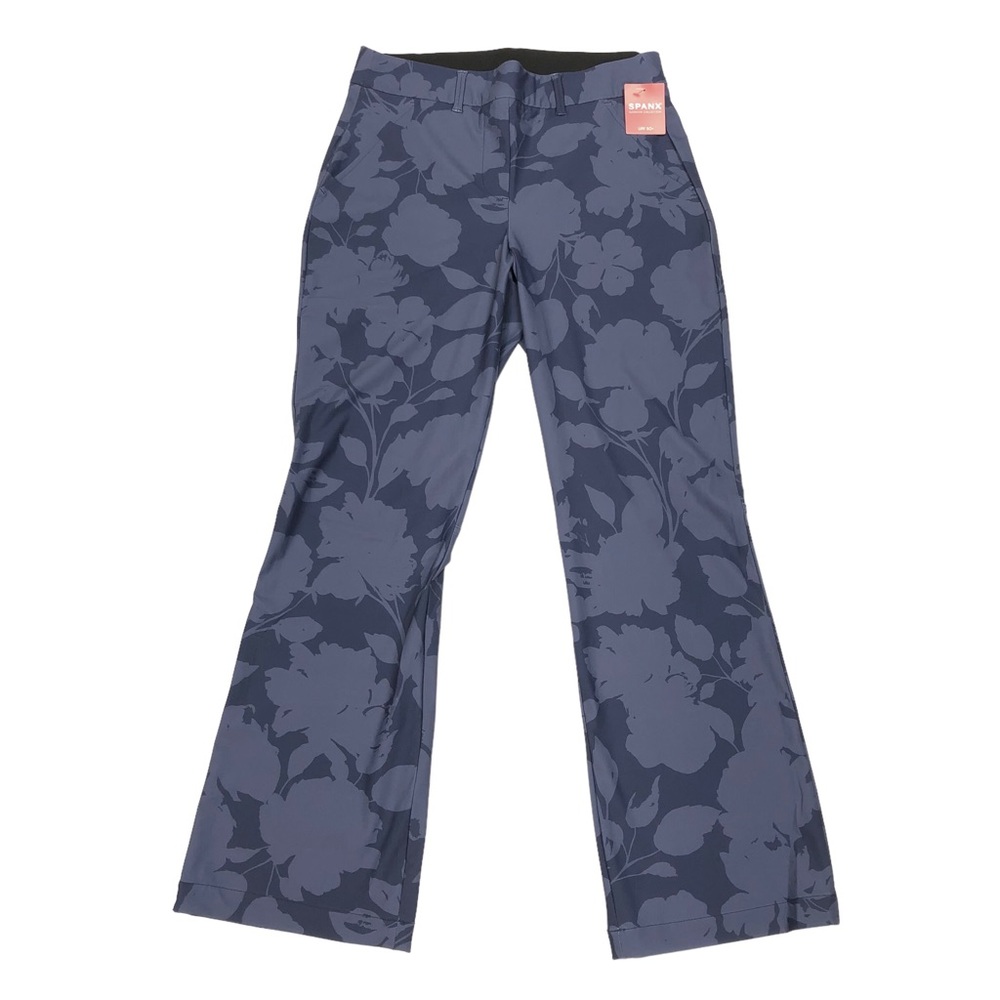 Spanx Sunshine Kick Flare Pants Size XL 27.5" Inseam High Rise Floret Navy Blue